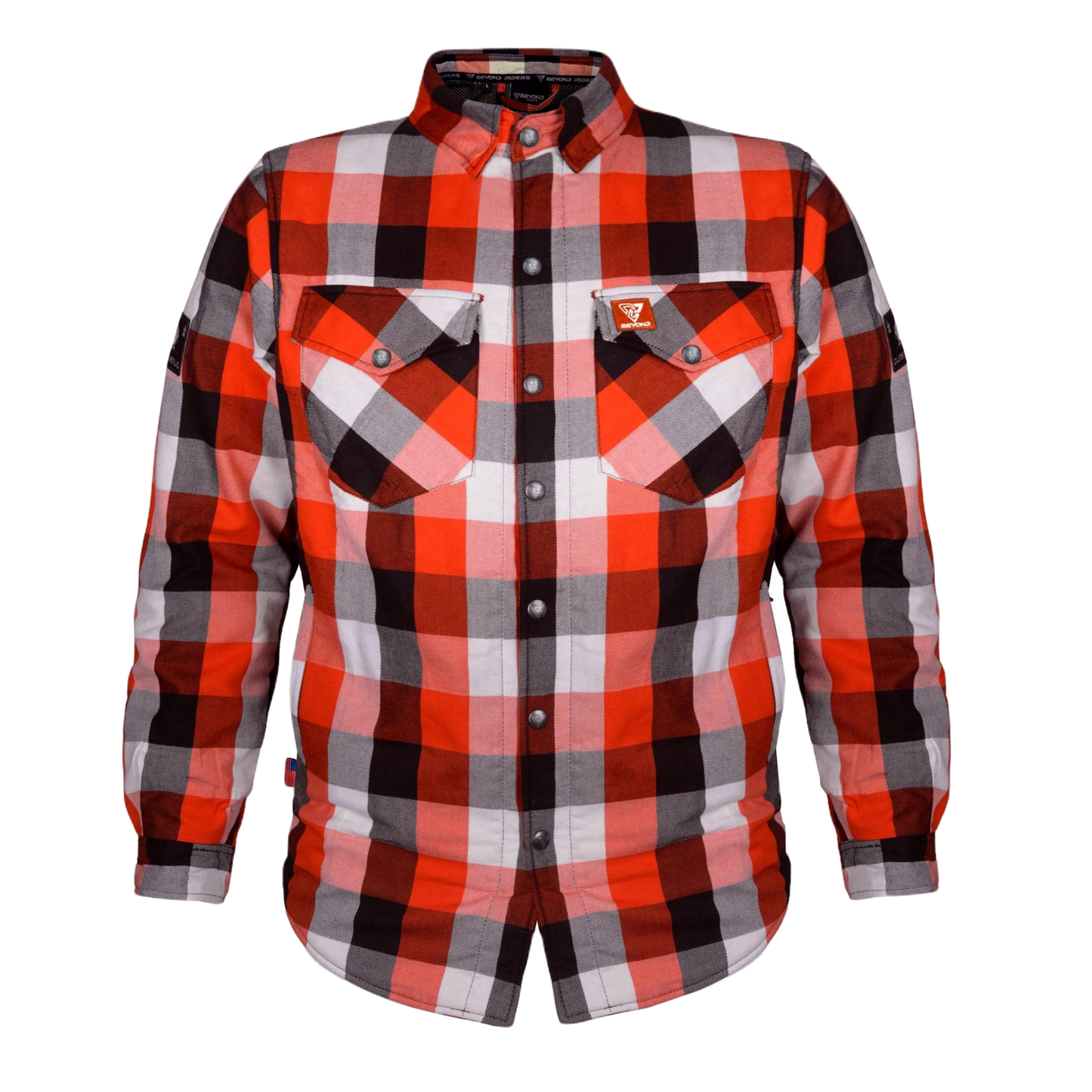 Protective Flannel Shirt "American Dream"  - Red, Black, White Checkered with Level 1 Pads